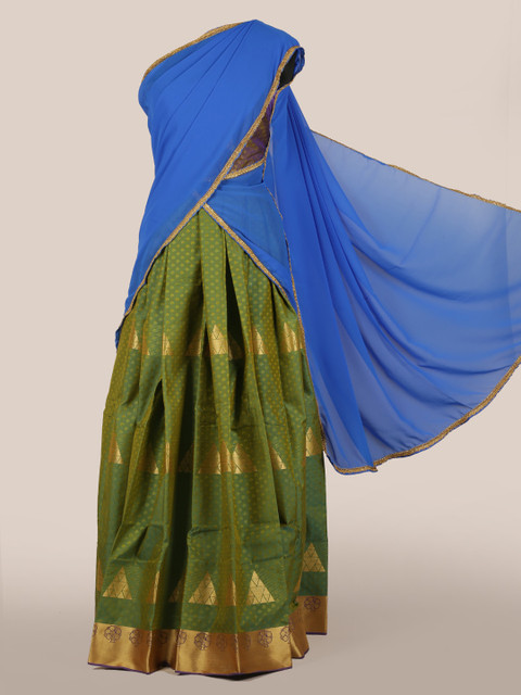 Pothys Blue & Green Poly Chiffon Woven Design Half Saree
Pothys Blue & Green Poly Chiffon Woven Design Half Saree