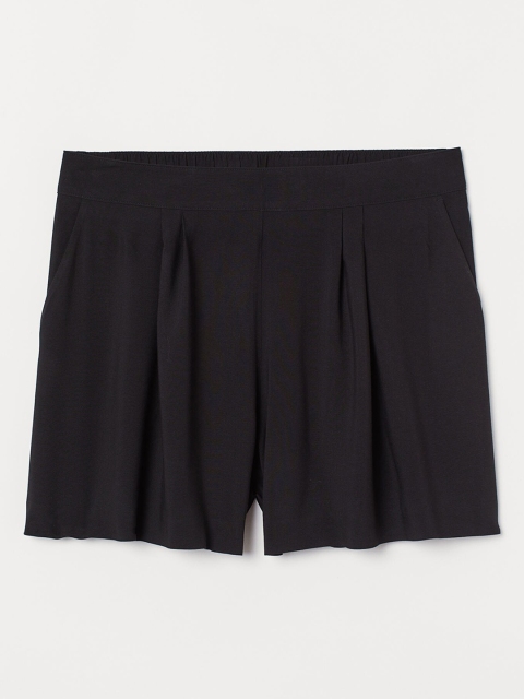 H&M Women Black High Waist Shorts
