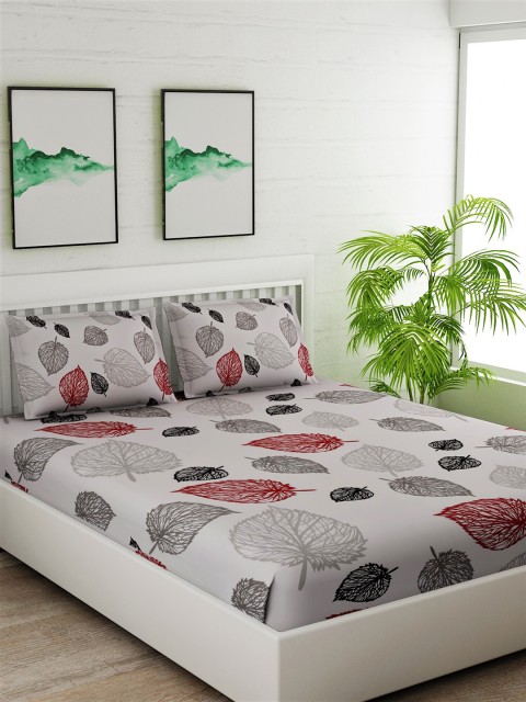 Salona Bichona Grey & Red Floral 144 TC Cotton 1 Queen Bedsheet with 2 Pillow Covers
Salona Bichona Grey & Red Floral 144 TC Cotton 1 Queen Bedsheet with 2 Pillow Covers