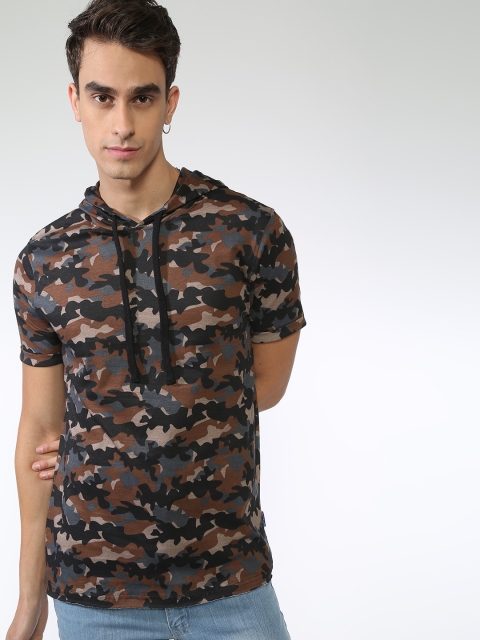 Blue Saint Men Multicoloured Printed Hood T-shirt, Multi