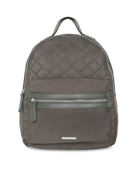 Forever Glam by Pantaloons Women Olive Green Checked Backpack