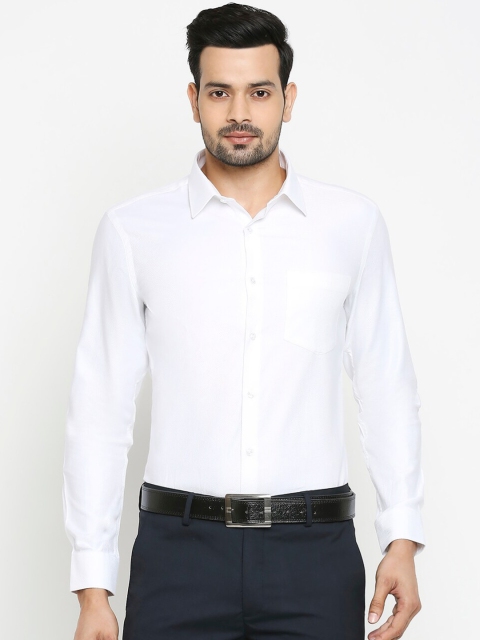 RICHARD PARKER by Pantaloons Men White Slim Fit Solid Formal Shirt