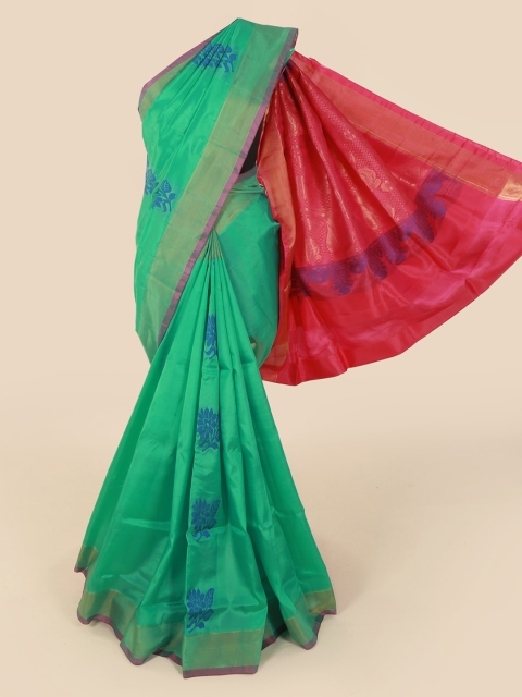 Pothys Green Art Silk Woven Design Kanjeevaram Saree