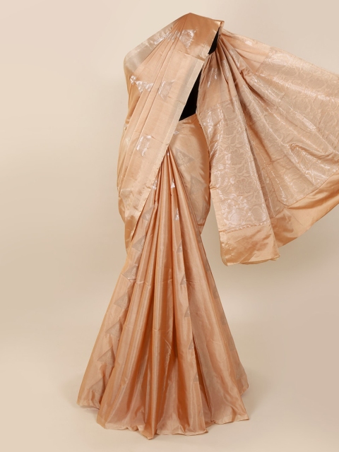 Pothys Peach-Coloured Silk Cotton Woven Design Kanjeevaram Saree