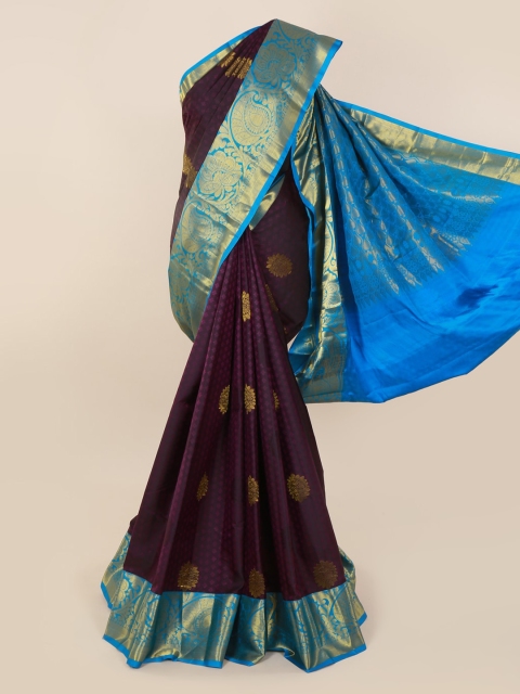 Pothys Purple Pure Silk Woven Design Kanjeevaram Saree