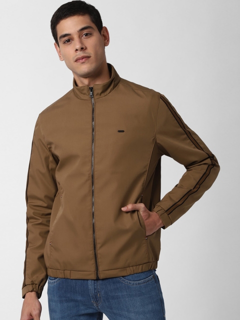 Peter England Casuals Men Brown Solid Windcheater Padded Jacket