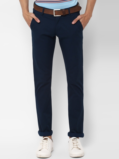 Allen Solly Men Navy Blue Slim Fit Solid Chinos