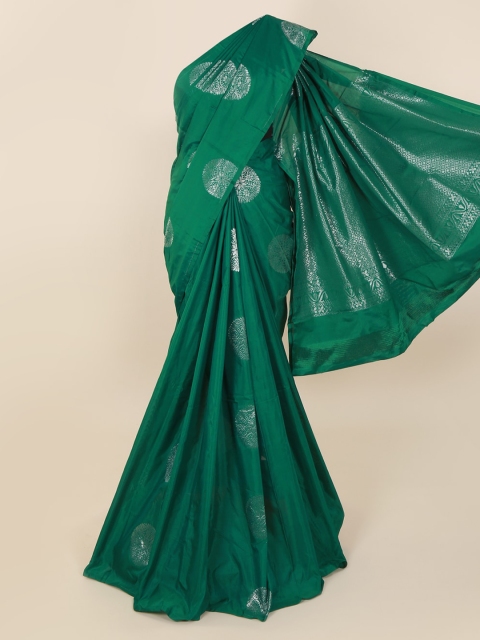 Pothys Green Silk Cotton Woven Design Kanjeevaram Saree