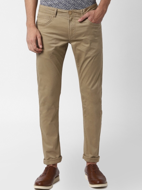 Peter England Casuals Men Beige Skinny Fit Solid Chinos
