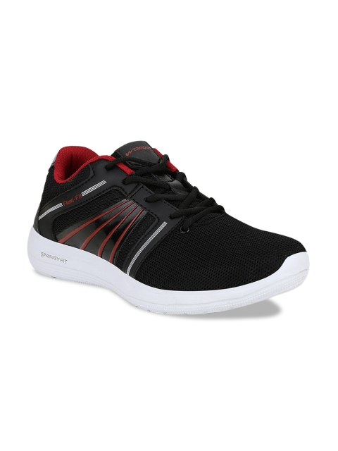 Campus Men Black Mesh Running Shoes
