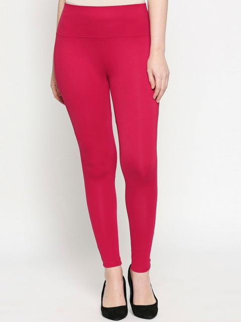 inocenCia Women Pink Solid Skinny-Fit Treggings
