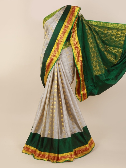 Pothys Grey Pure Silk Woven Design Kanjeevaram Saree
