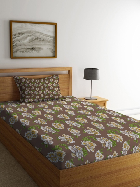 MAYFAIR HOMES LONDON Brown & Green Floral 104 TC Cotton 1 Single Bedsheet with 1 Pillow Covers
MAYFAIR HOMES LONDON Brown & Green Floral 104 TC Cotton 1 Single Bedsheet with 1 Pillow Covers