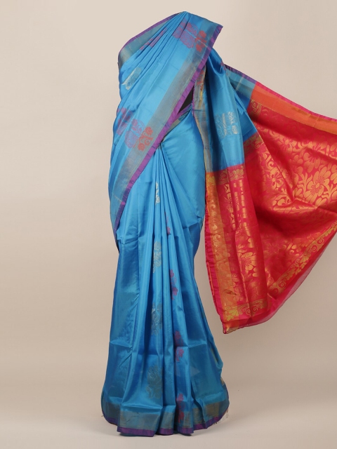 Pothys Blue Woven Design Art Silk Saree