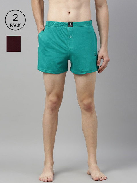 QUARANTINE Men Pack of 2 Solid Boxers QBXCMB, Sea green 
QUARANTINE Men Pack of 2 Solid Boxers QBXCMB, Sea green