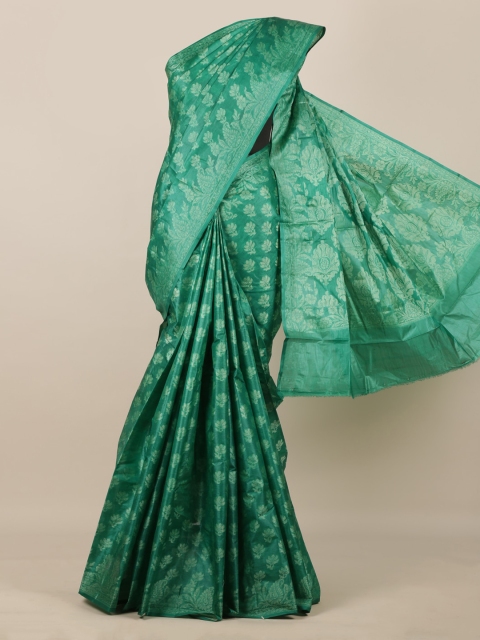 Pothys Green Pure Silk Woven Design Tussar Saree
