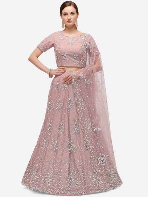 NAKKASHI Pink & Silver-Toned Embellished Semi-Stitched Lehenga & Blouse with Dupatta
NAKKASHI Pink & Silver-Toned Embellished Semi-Stitched Lehenga & Blouse with Dupatta