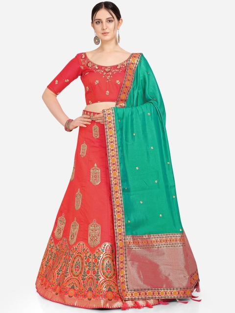 Stylee LIFESTYLE Red & Green Embroidered Semi-Stitched Lehenga & Unstitched Blouse with Dupatta
Stylee LIFESTYLE Red & Green Embroidered Semi-Stitched Lehenga & Unstitched Blouse with Dupatta