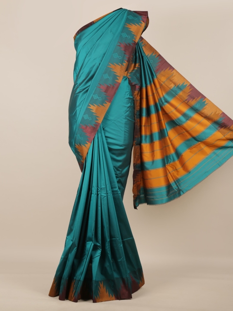 Pothys Green Solid Art Silk Saree