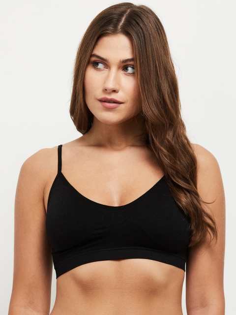 max Black Solid Non-Wired Non Padded Everyday Bra SP21SMPD02BLACK
