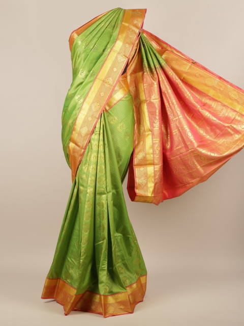Pothys Green & Orange Art Silk Woven Design Saree