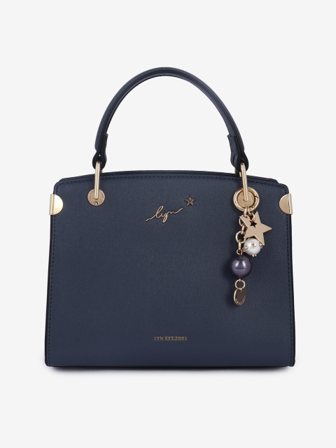 LYN Blue Solid Handheld Bag