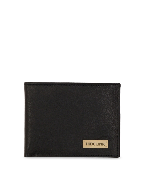 Hidelink Men Black Textured Two Fold Wallet