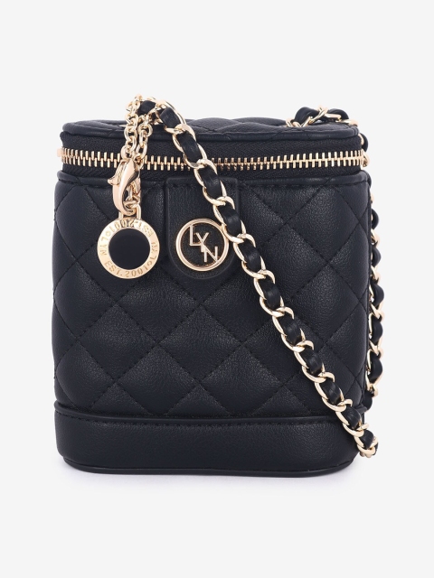 LYN Black Textured Sling Bag