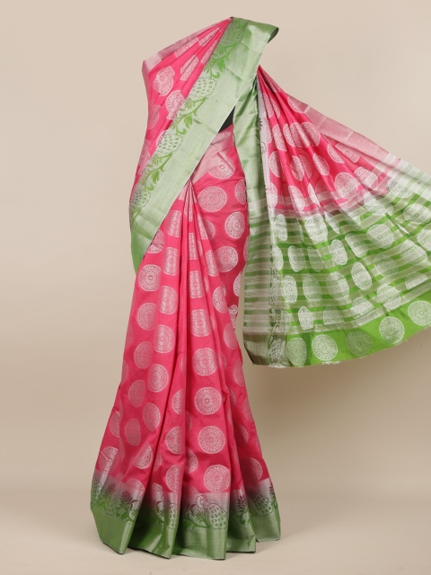 Pothys Pink Woven Design Jute Silk Saree