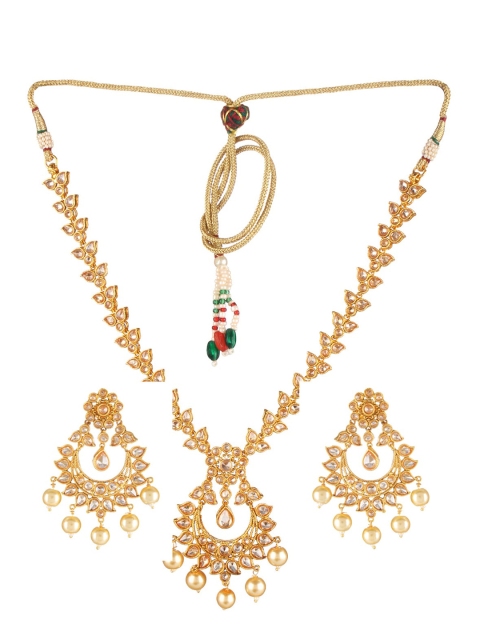 Adwitiya Collection Gold-Toned Copper Gold-Plated Antique Necklace