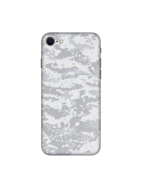 Trendy Skins Silver-Toned & White Shadow Pattern iPhone SE 2020