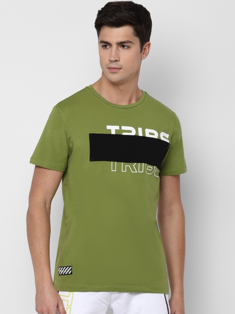 Allen Solly Tribe Men Green Printed Round Neck Pure Cotton T-shirt