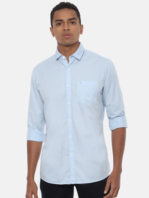 Van Heusen Sport Men Blue Slim Fit Solid Casual Shirt