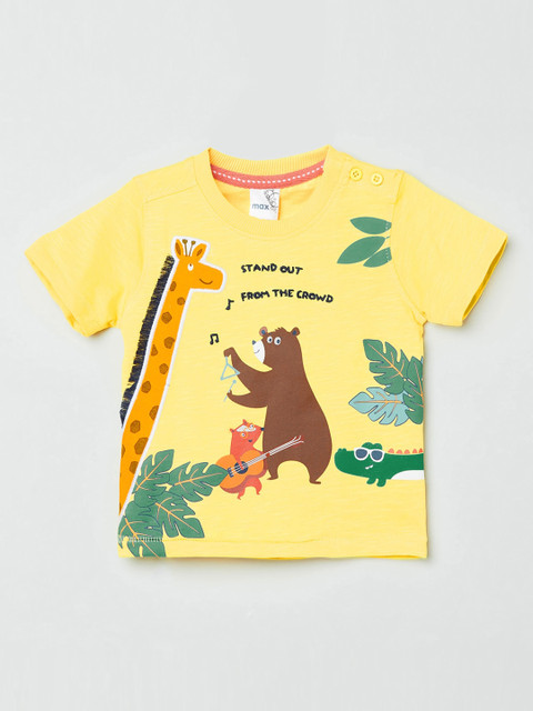 max Boys Yellow Printed Round Neck T-shirt
max Boys Yellow Printed Round Neck T-shirt