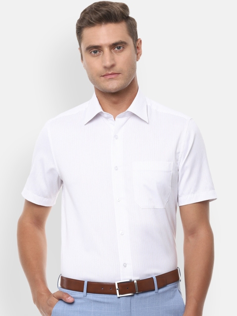 Louis Philippe Men White Regular Fit Checked Casual Shirt