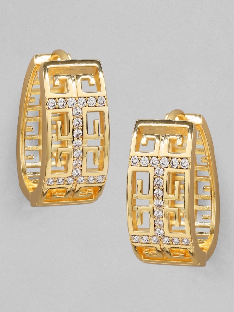 TOKYO TALKIES X rubans FASHION ACCESSORIES Gold-Plated & White Contemporary Hoop Earrings
TOKYO TALKIES X rubans FASHION ACCESSORIES Gold-Plated & White Contemporary Hoop Earrings