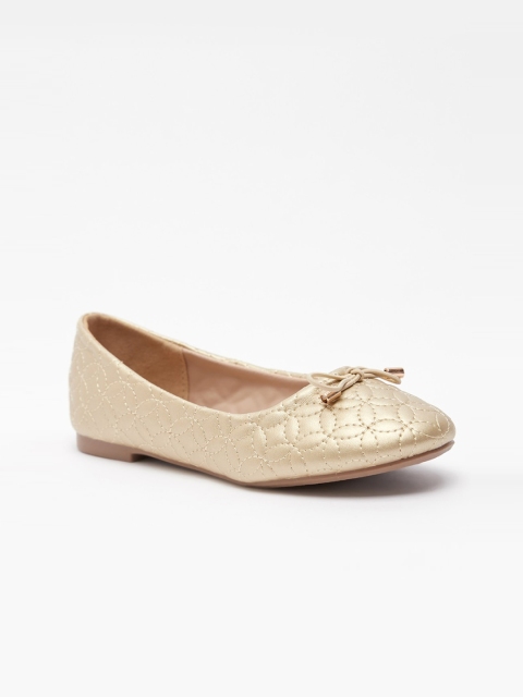shoexpress Girls Gold-Toned Embroidered Ballerinas