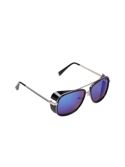 CELEBRITY SUNGLASSES Unisex Blue Lens & Silver-toned Square Sunglasses CL-Tony Starx-04