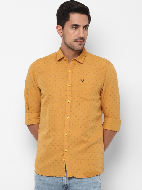 Allen Solly Sport Men Yellow Regular Fit Printed Casual Shirt