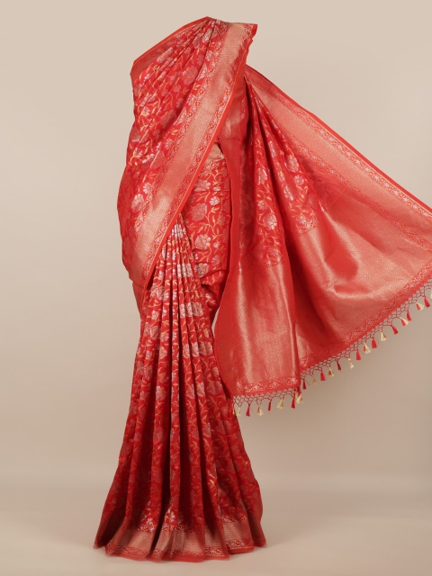 Pothys Red Pure Silk Woven Design Banarasi Saree