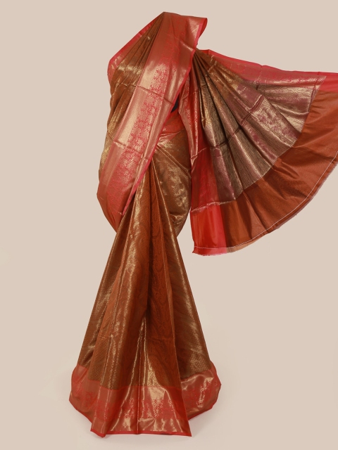 Pothys Brown Woven Design Art Silk Saree