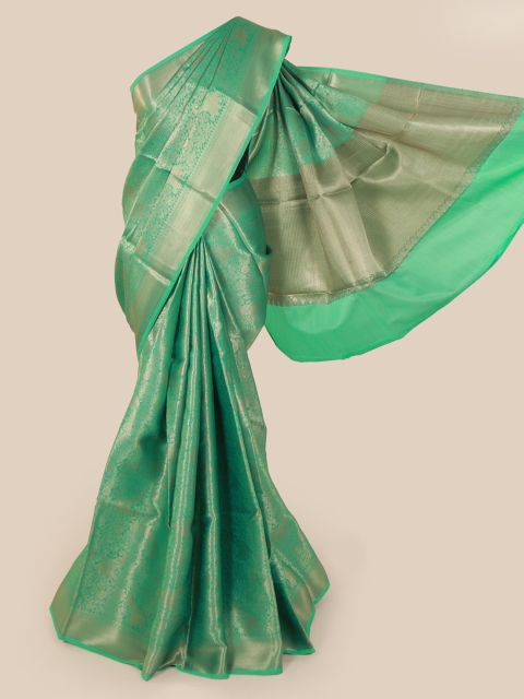 Pothys Green & Gold-Toned Art Silk Woven Design Saree