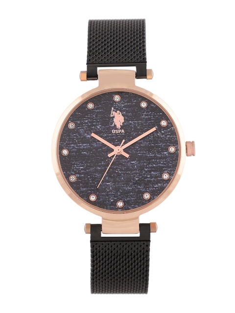 U.S. Polo Assn. Women Black Analogue Watch