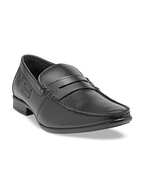 Teakwood Leathers Men Black Solid Genuine Leather Formal Loafers