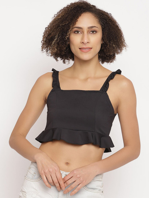 Stalk Black Peplum Crop Top
Stalk Black Peplum Crop Top
