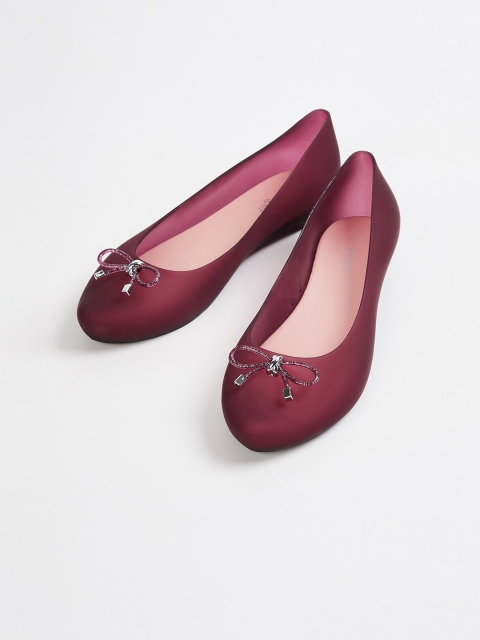 Ginger by Lifestyle Women Burgundy Solid Ballerinas