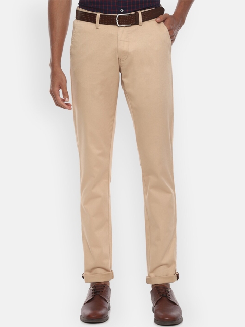 Van Heusen Sport Men Beige Slim Fit Solid Regular Trousers