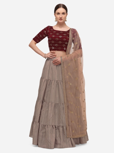 SHUBHKALA Beige & Maroon Jacquard Semi-Stitched Lehenga & Unstitched Blouse with Dupatta
SHUBHKALA Beige & Maroon Jacquard Semi-Stitched Lehenga & Unstitched Blouse with Dupatta