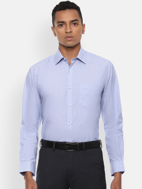 Van Heusen Men Blue Regular Fit Striped Casual Shirt