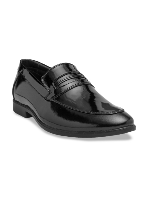 Teakwood Leathers Men Black Solid Genuine Leather Formal Slip-Ons